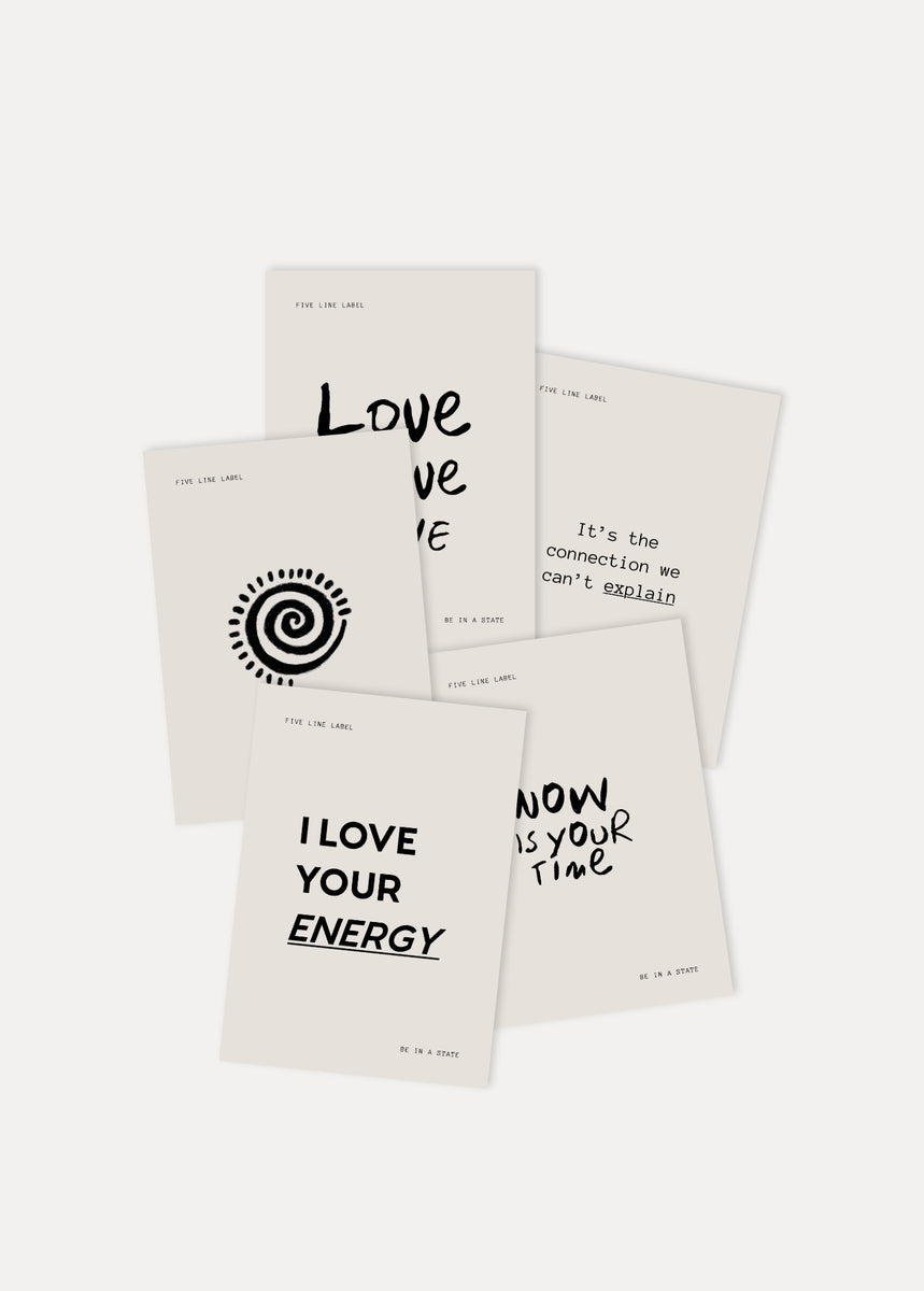 Set of 5 cards – Five Line Label